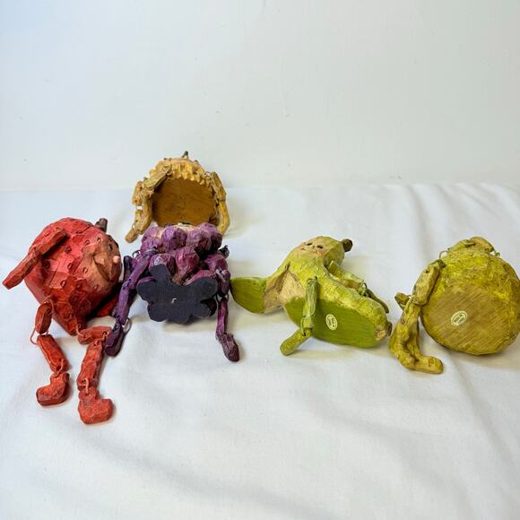 Vintage Anthropomorphic 6 Fruit Figurines Shelf Sitters - Picture 2 of 9